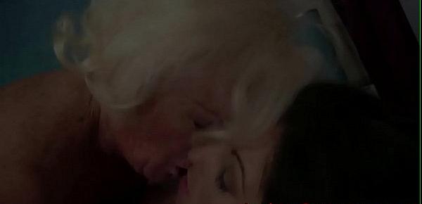  Lesbo granny fingerfucking a young beauty